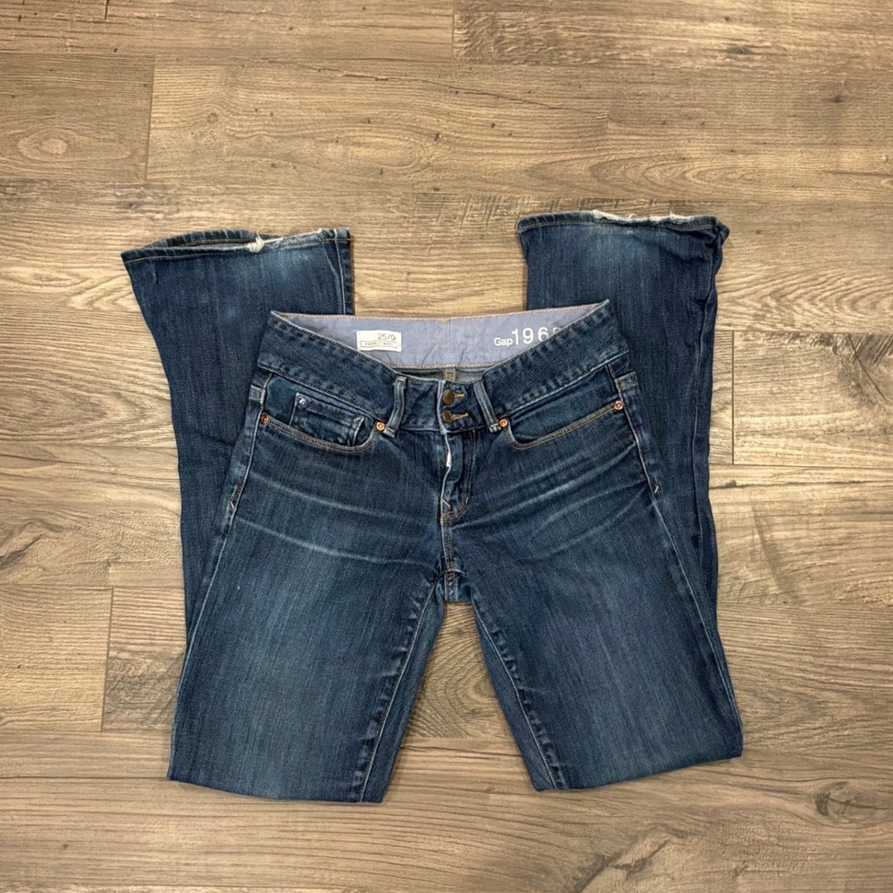 Gap 1969 Perfect Boot Jeans Womens 25/0r Dark Wash Low Rise Bootcut Denim 09